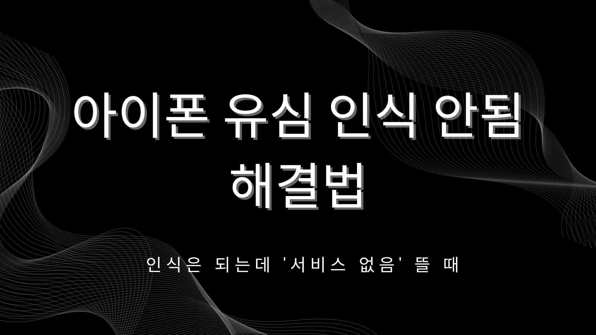 아이폰 유심 인식 안됨 해결법 – 인식은 되는데 '서비스 없음' 뜰 때