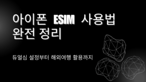 아이폰 eSIM 사용법 완전 정리 – 듀얼심 설정부터 해외여행 활용까지